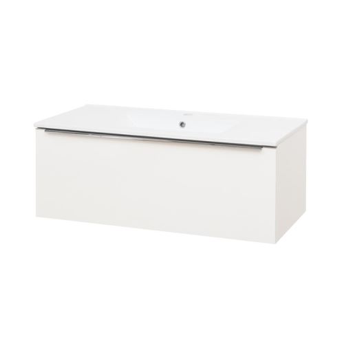 Mereo Mailo, koupelnová skříňka s keramickým umyvadlem, bílá, 1 zásuvka, 1010x476x365 mm (CN517)