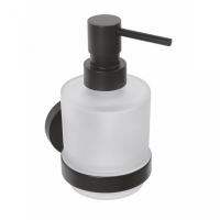 SAPHO X-ROUND BLACK dávkovač mýdla MINI, mléčné sklo, 200ml, černá (XR103B)