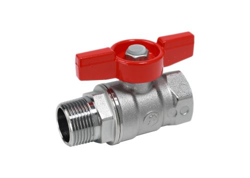 GIACOMINI R254D Kulový kohout, vnější x vnitřní závit, vrtulka, PN 42, T185°C 3/8" červený (R254X002)