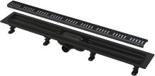 ALCADRAIN Simple 650M Podlahový žlab s okrajem pro perforovaný rošt, černá-mat (APZ10BLACK-650M)