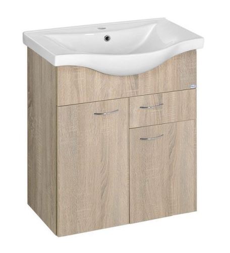AQUALINE KERAMIA FRESH umyvadlová skříňka 60x74x33,7cm,dub platin (50066)