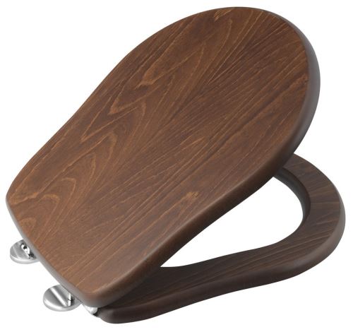 Kerasan RETRO WC sedátko, dřevo masiv, ořech/chrom