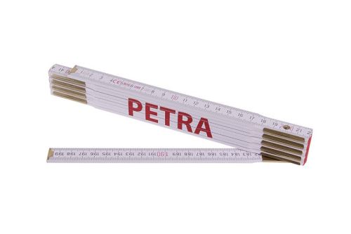 Metr skládací 2m PETRA (PROFI,bílý,dřevo) (13453)