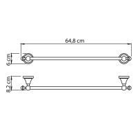 GEDY NEVIS držák ručníků 600x82mm, chrom (NV216013) (2)