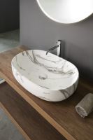 SAPHO CALEO keramické umyvadlo na desku, 60x42cm, bianco carrara (CA590BC) (2)