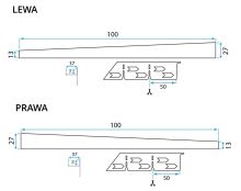 REA Spádová lišta sprchové vaničky, pravá, 100cm, černá (REA-K3209) (9)