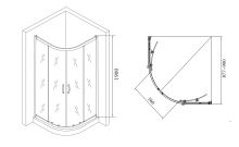 Gelco AKCE čtvrtkruhová sprchová zástěna 900x900x1900mm, sklo Brick + vanička PQ559R (7)