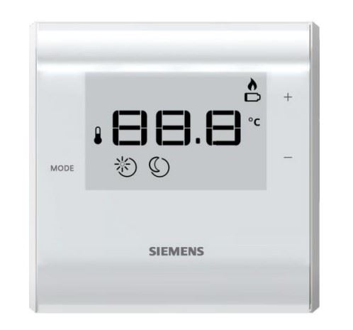 SIEMENS Digitální prostorový termostat RDD50.1, přepínací kontakt, bateriové napájení