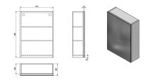 Aqualine VEGA galerka, 50x70x18cm, dub platin (2)