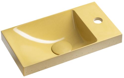 SAPHO AGOS betonové umývátko 40x22cm, levé/pravé, žlutá lesk (AS40022) SAPHO AGOS betonové umývátko 40x22cm, levé/pravé, žlutá lesk (AS40022)