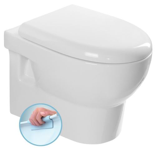 Aqualine ABSOLUTE závěsná WC mísa, Rimless, 50x35 cm, bílá