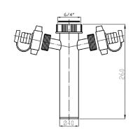 Bruckner Dřezová odtoková trubka 1"1/2, 2x pračková odbočka, odpad 40mm, bílá (155.136.0) (1)