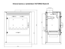 VICTORIA Krbová kamna s výměníkem Rubin B, slonová kost (1)