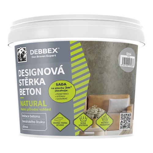 DEBBEX Designová stěrka BETON NATURAL kbelík 5kg, slonová kost (57130Q)