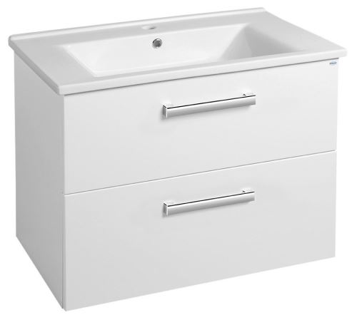 Aqualine VEGA umyvadlová skříňka 72x57,6x43,8cm, 2xzásuvka, bílá