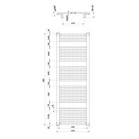 Aqualine ORBIT otopné těleso s bočním připojením 600x1680 mm, 1013 W, bílá (ILO66T) (5)