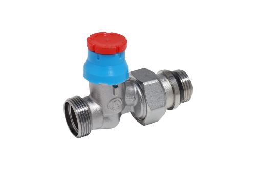 GIACOMINI R412TG Termostatický ventil, přímý s víčkem, pro adaptér na měď nebo UH, gumové těsnění 1/2"x16 (R412X033)