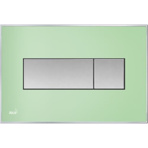 ALCAPLAST Ovládací tlačítko pro předstěnové instalační systémy s vloženou barevnou deskou, zelená (M1372)