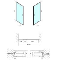 Polysan EASY LINE sprchové dveře otočné 880-1020mm, čiré sklo (6)