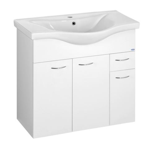 AQUALINE KERAMIA FRESH umyvadlová skříňka 74,5x74x34,7cm, bílá (50082A)