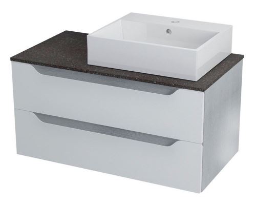 Sapho WAVE umyvadlová skříňka pro Rockstone desku 90x45x48cm, pravá, bílá/mali wenge