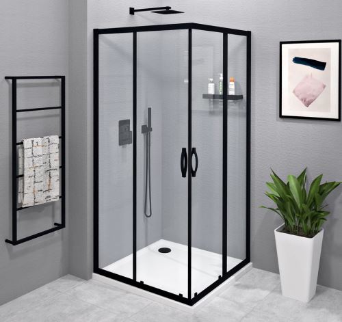 GELCO SIGMA SIMPLY BLACK čtvercový sprchový kout 1000x1000 mm, rohový vstup, čiré sklo (GS2110BGS2110B)