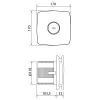 Cata X-MART 12T koupelnový ventilátor axiální s časovačem, 20W, potrubí 120mm, nerez (5)
