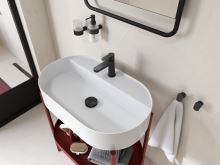 FERRO Umyvadlová baterie s výpustí Nostris, černá (BNS2BL) (2)