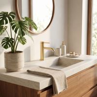 REA Umyvadlová baterie RIVO nízká, Brush Gold (REA-B6533) (8)