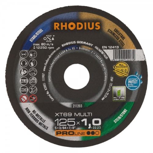 RHODIUS Kotouč řezný XT69 MULTI 125x1,0x22,23 (211203)