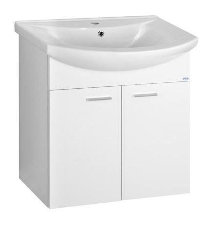 AQUALINE ZOJA umyvadlová skříňka 61,5x74x32cm, bílá, 2x dvířka (51063)