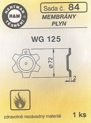 HARTMAN Sada k plynovému spotřebiči - membrána WG 125 (0084)