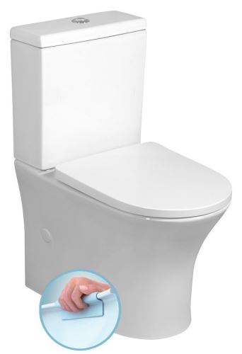BRUCKNER LEON RIMLESS WC kombi mísa s nádržkou, spodní/zadní odpad, bílá (201.437.4)