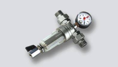 TIEMME 3/4" odkalovací filtr PN16s manometrem, filtr 100 mikronů