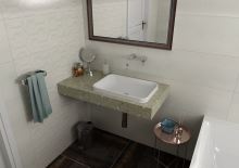Sapho TAILOR rockstone deska 180x50 cm, provedení límce R (1)