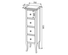 Sapho RETRO skříňka 35x119x33cm, starobílá (5)