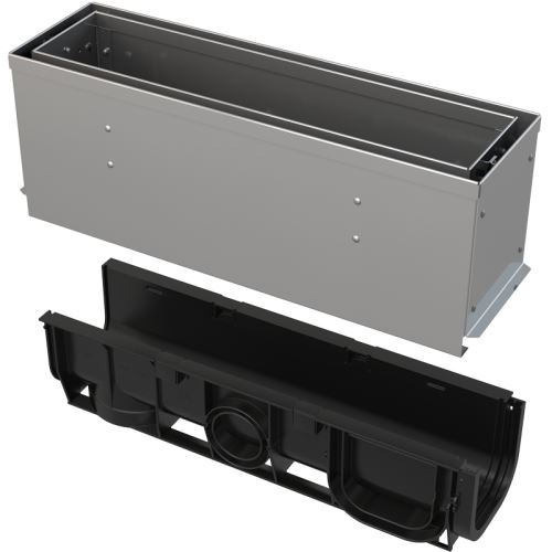 ALCADRAIN Štěrbinový venkovní žlab asymetrický revizní díl 160 mm z nerezu (AVZ101S-R322R)