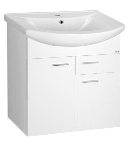AQUALINE ZOJA umyvadlová skříňka 61,5x74x32cm, 2x dvířka, 1x zásuvka, bílá (51065A)