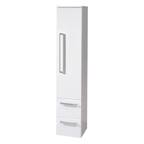 Mereo Koupelnová skříňka vysoká, závěsná bez nožiček, pravá, bílá/bílá (CN668)
