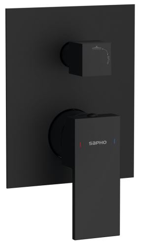 Sapho CUBEMIX podomítková sprchová baterie, 2 výstupy, černá mat (CM042B)