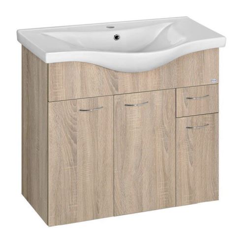 AQUALINE KERAMIA FRESH umyvadlová skříňka 74,5x74x34,7cm,dub platin (50083)