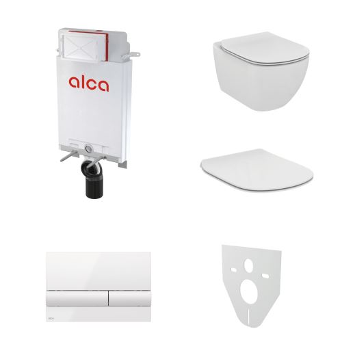 AKČNÍ SET 5v1 Alcadrain Alcamodul AM100/1000 + WC mísa IDEAL STANDARD Tesi