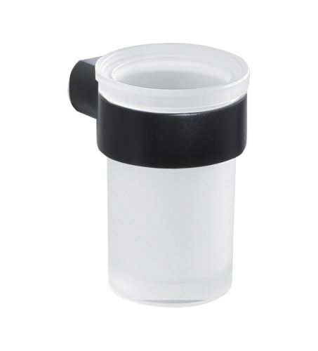 Gedy PIRENEI sklenka, černá matná/sklo satin
