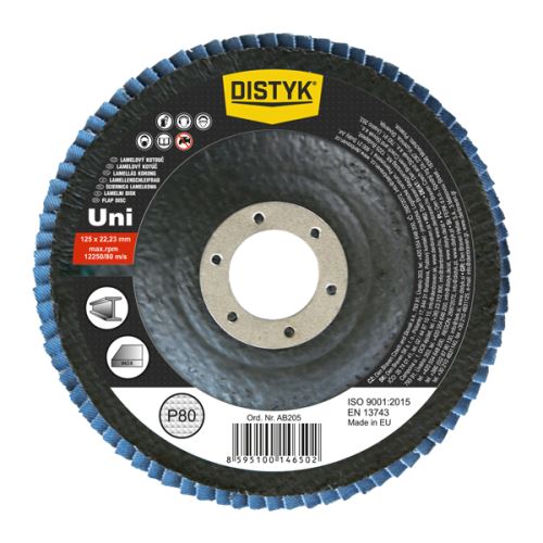 DISTYK Lamelový kotouč UNI 115 mm x22 mm, P80 (AB202)