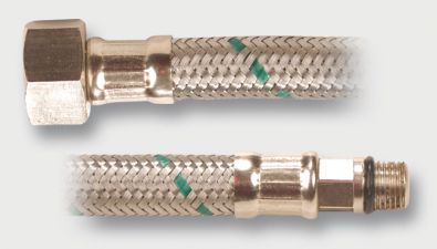 připojovací nerezová opletená hadička M10x1-3/8"100 cm k bateriím