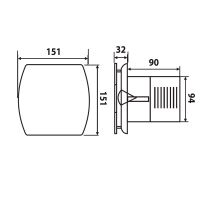 Sapho LEX koupelnový ventilátor axiální, 15W, potrubí 100mm, bílá (2)