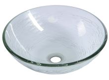 Sapho RIPPLE skleněné umyvadlo průměr 42 cm, čirá s motivem Sapho RIPPLE skleněné umyvadlo průměr 42 cm, čirá s motivem