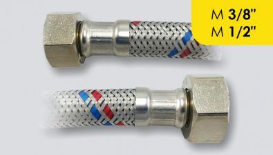 nerezová flexi hadička M 3/8" x M 1/2", 80 cm