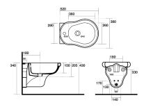 Kerasan RETRO bidet závěsný 38x34x52cm (3)