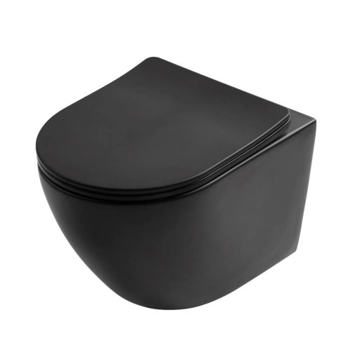 SLOVARM Závěsné WC Rimless W YJ-2380B včetně sedátka, černá (672404)